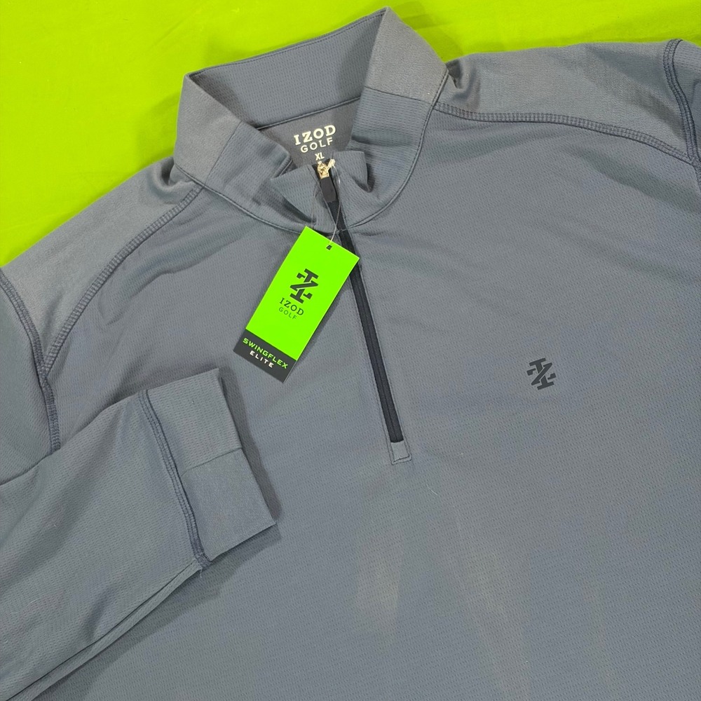 IZOD Golf Swingflex Elite Quarter Zip Pullover Mens XL Moonlight Blue UPF50+ NWT